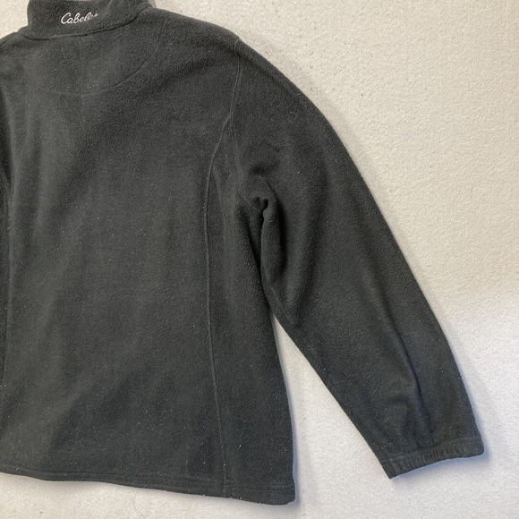 Cabelas Fleece Jacket Mens 2XL Black Full Zip Long Sleeve Outdoors Casual XXL - Picture 10 of 11